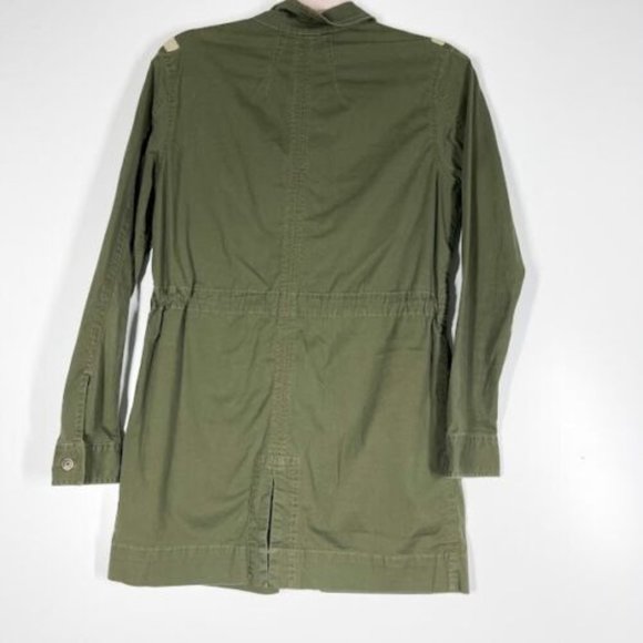CAbi Womens Green Anorak Military Tunic Jacket Canvas Epaulette Full Zip Small - Picture 3 of 9